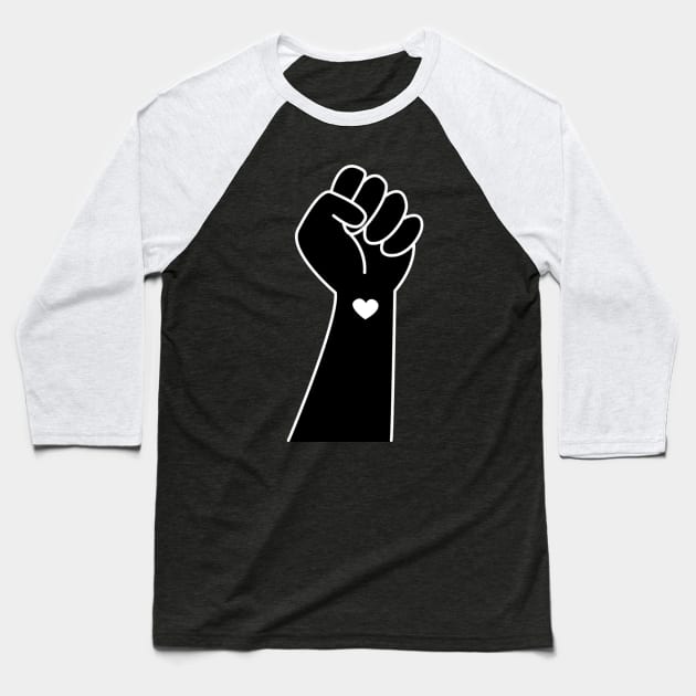 Hand symbol for black lives matter protest in USA to stop violence to black people. Fight for human right of Black People in U.S. America Baseball T-Shirt by amramna